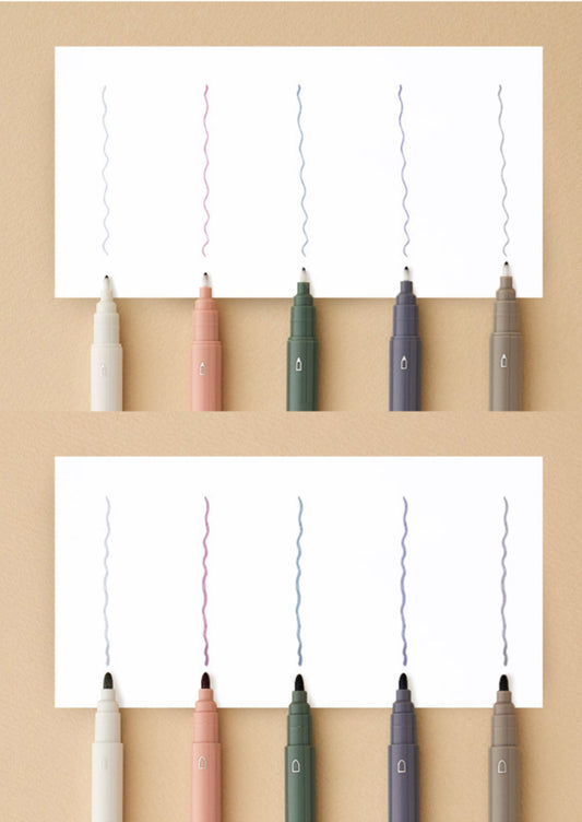 韓國Lobda 霧色Twin Color Pen 套裝 (一套5 枝）
