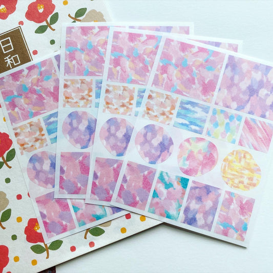 日本Sealing Stickers 和紙貼紙 - Floral Pattern