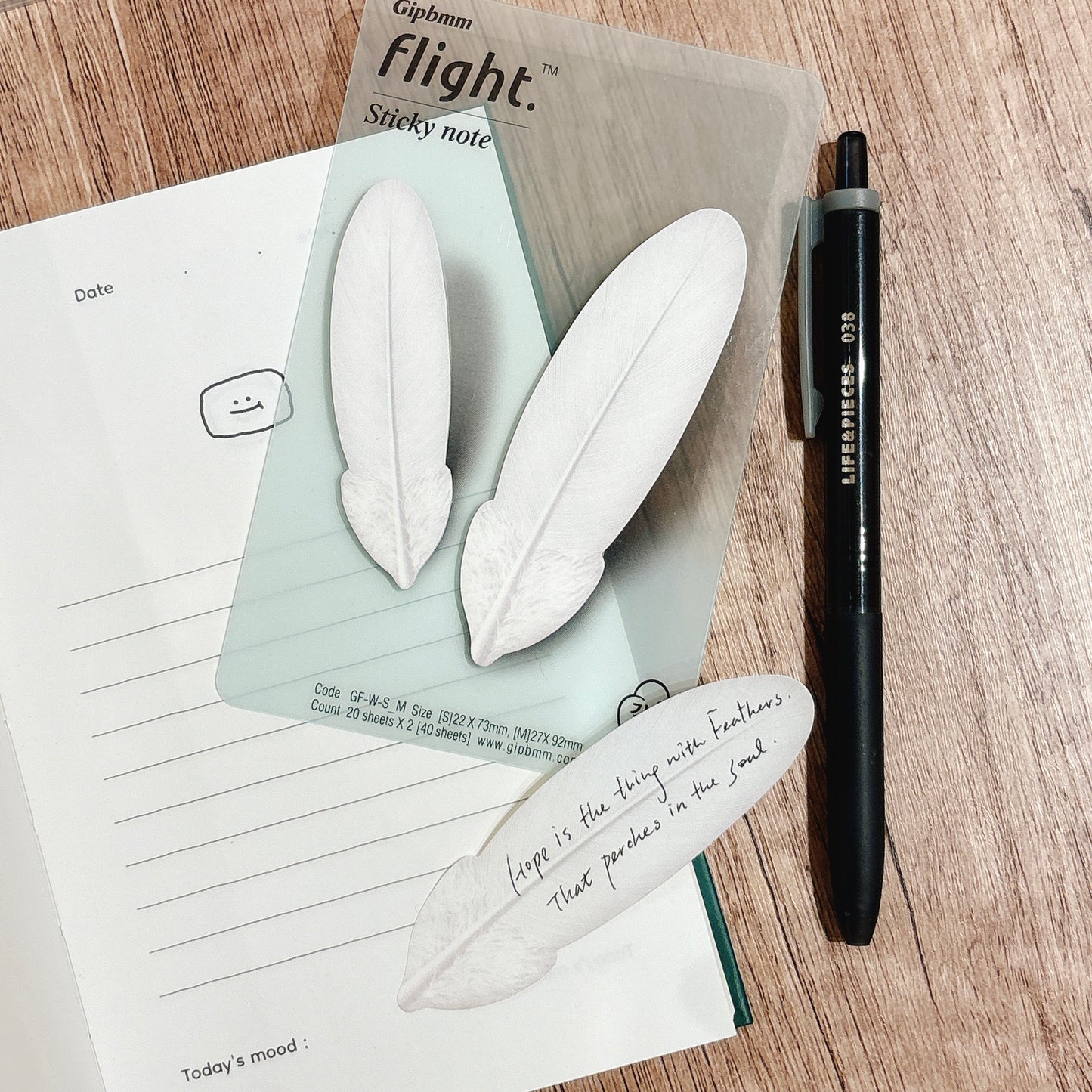 韓國Appree便條貼Palette - 羽毛(一套兩款大細)