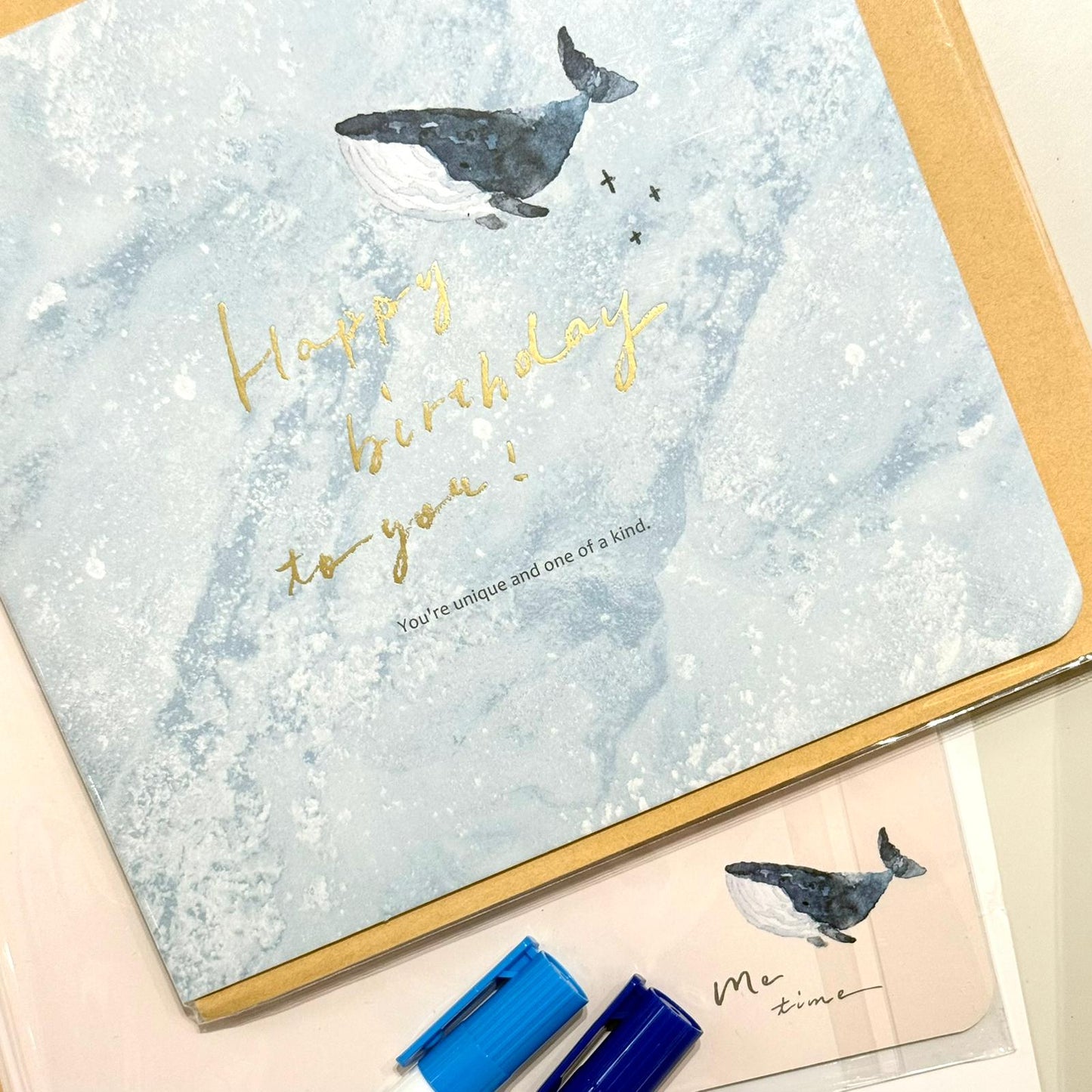 水彩風鯨魚系列 Whale in the Universe 大心意卡系列 - Thank You / Happy Birthday to You