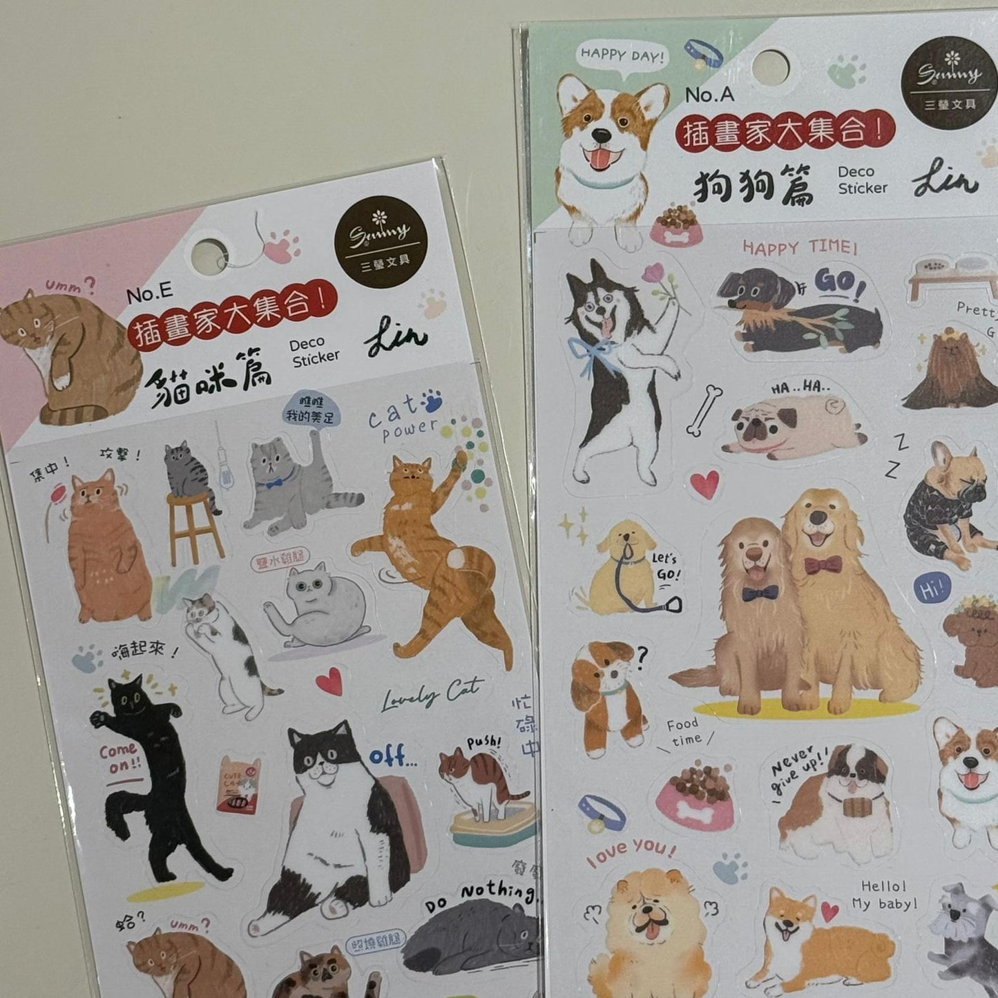 毛孩大集合透明貼紙 - 貓貓及狗狗