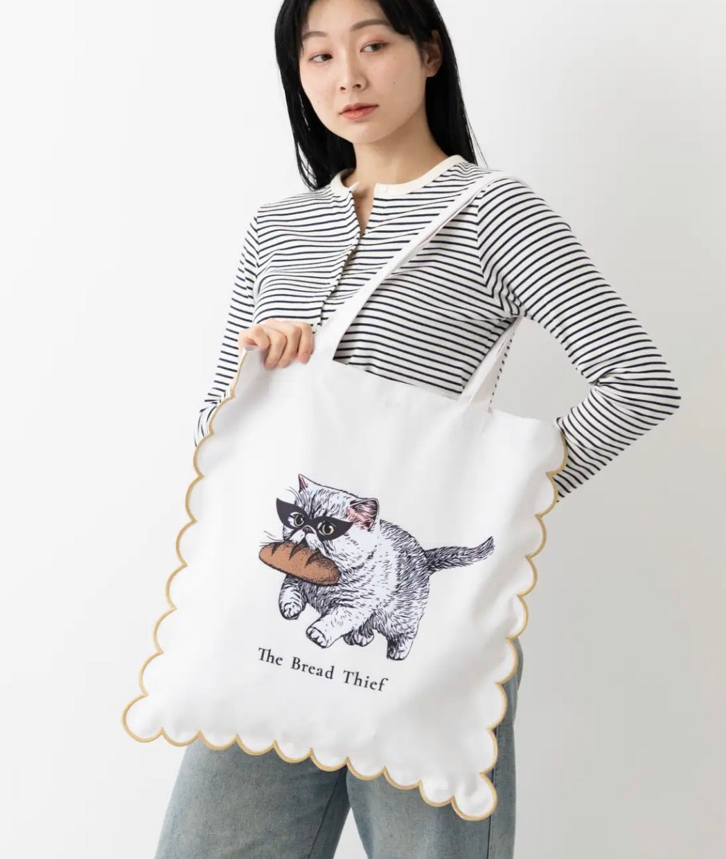 大容量收納‼️ 日本J. Studio 雲朵刺繡Totebag - Hand Drawing Henlo Dog (預購貨品)