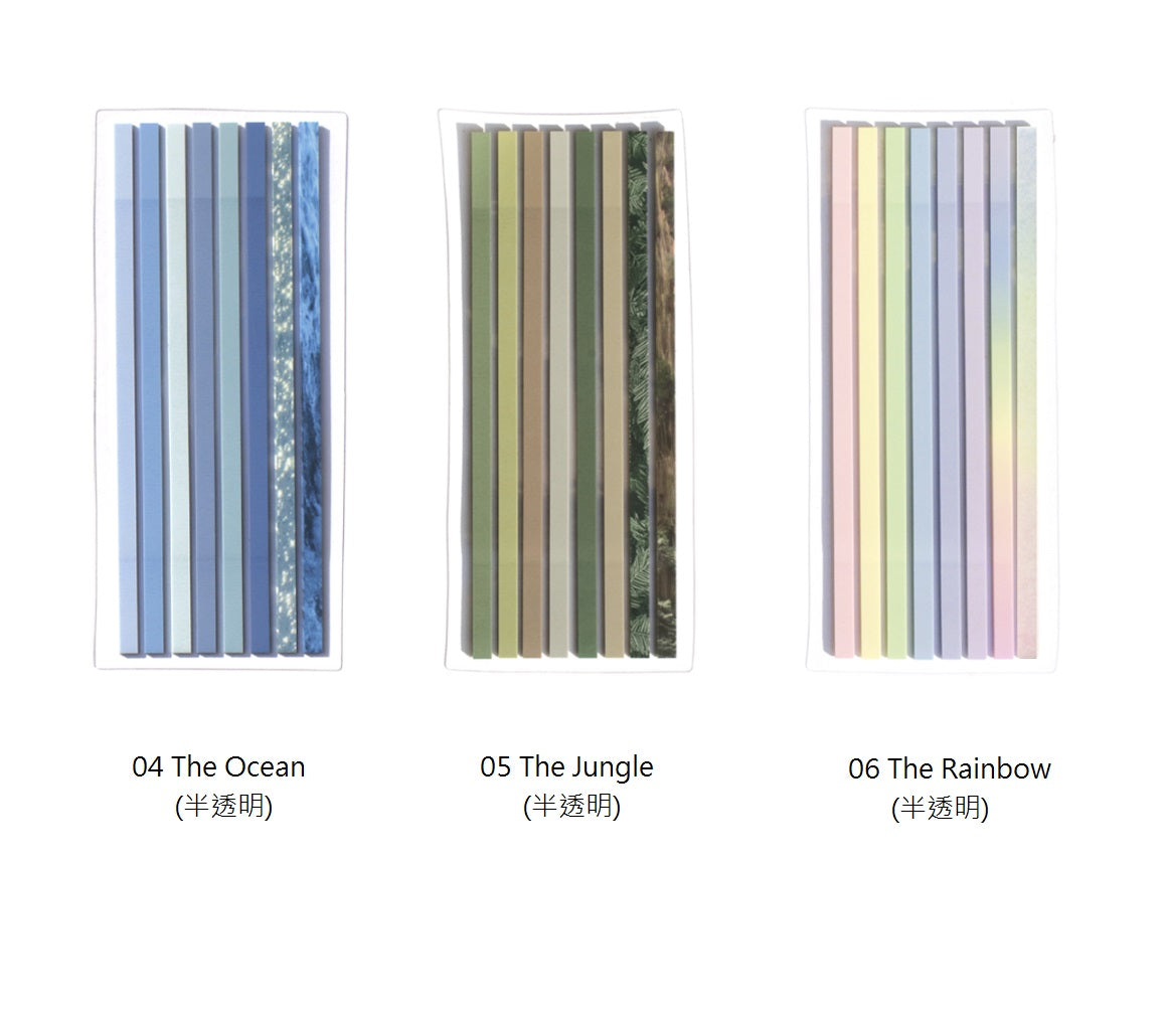 韓國 Long index Highlighter Sticky Memo 系列 一套8色 - Shades of color