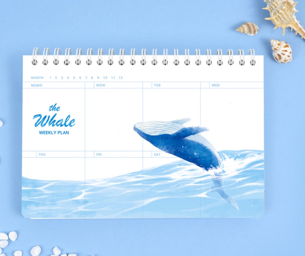 韓國藍色系鯨與深海自填日子淨周計劃Planner (網站獨家預購)