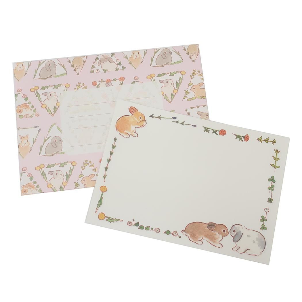 日本アクティブ信紙套裝 - 母子田園小兔