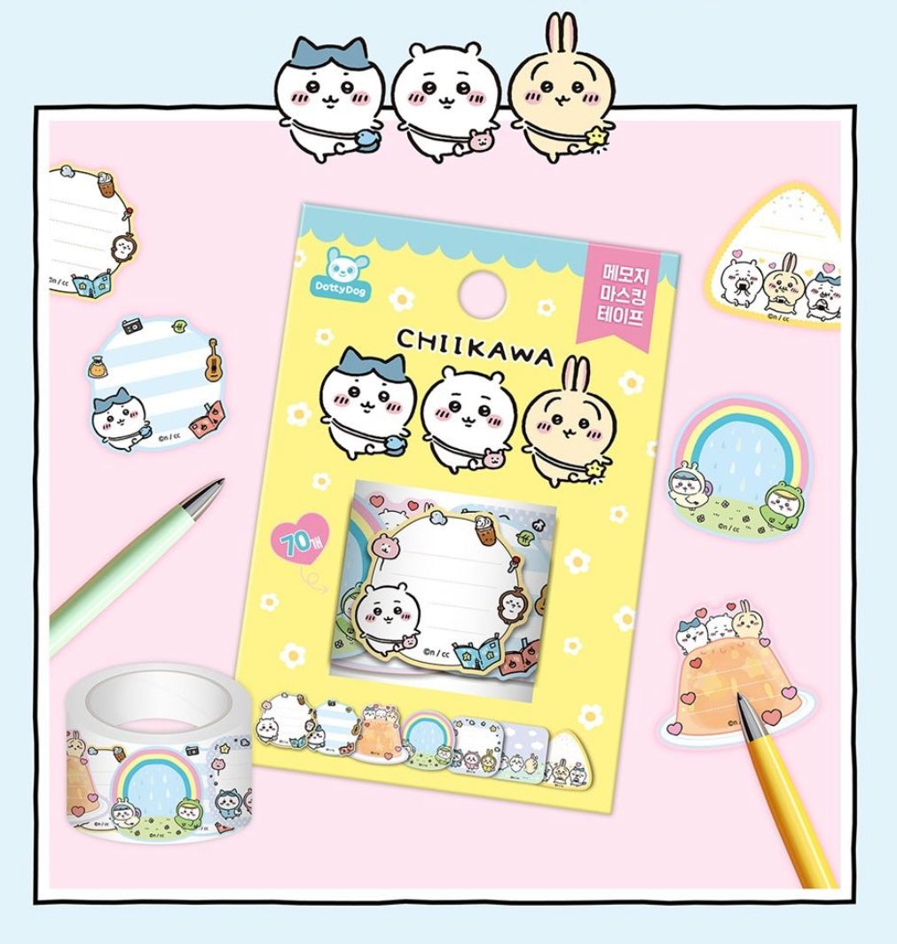 韓版 Chiikawa 卷裝粒粒可書寫貼紙