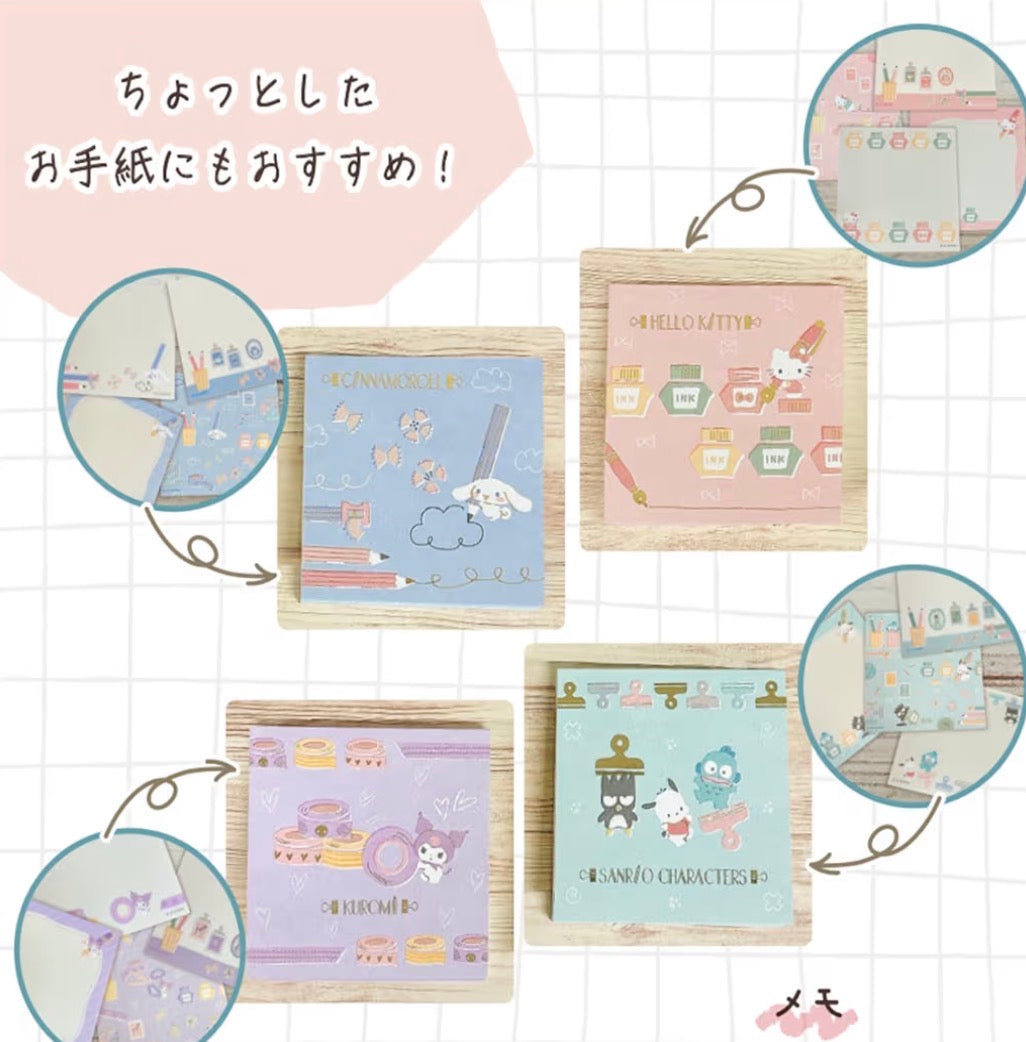 Sanrio Characters PC狗和水怪和XO的文具時間便條簿