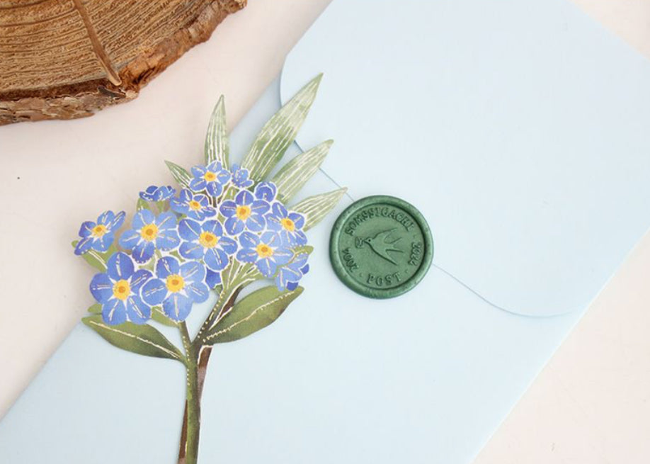 韓國섬시 花藝信紙套裝 Mimosa 黃色