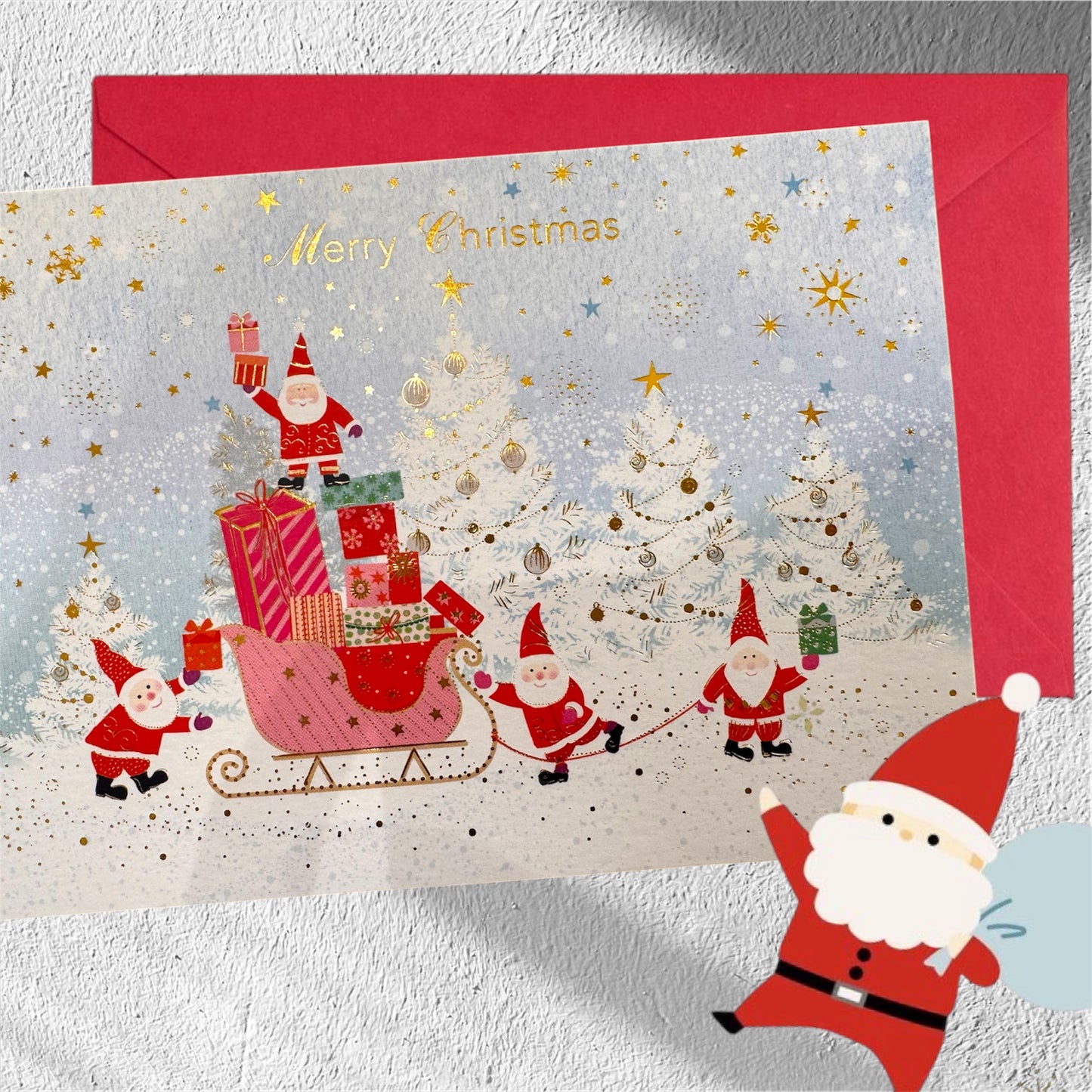 日本Little Christmas 熨金聖誕咭 - 雪國與聖誕老人