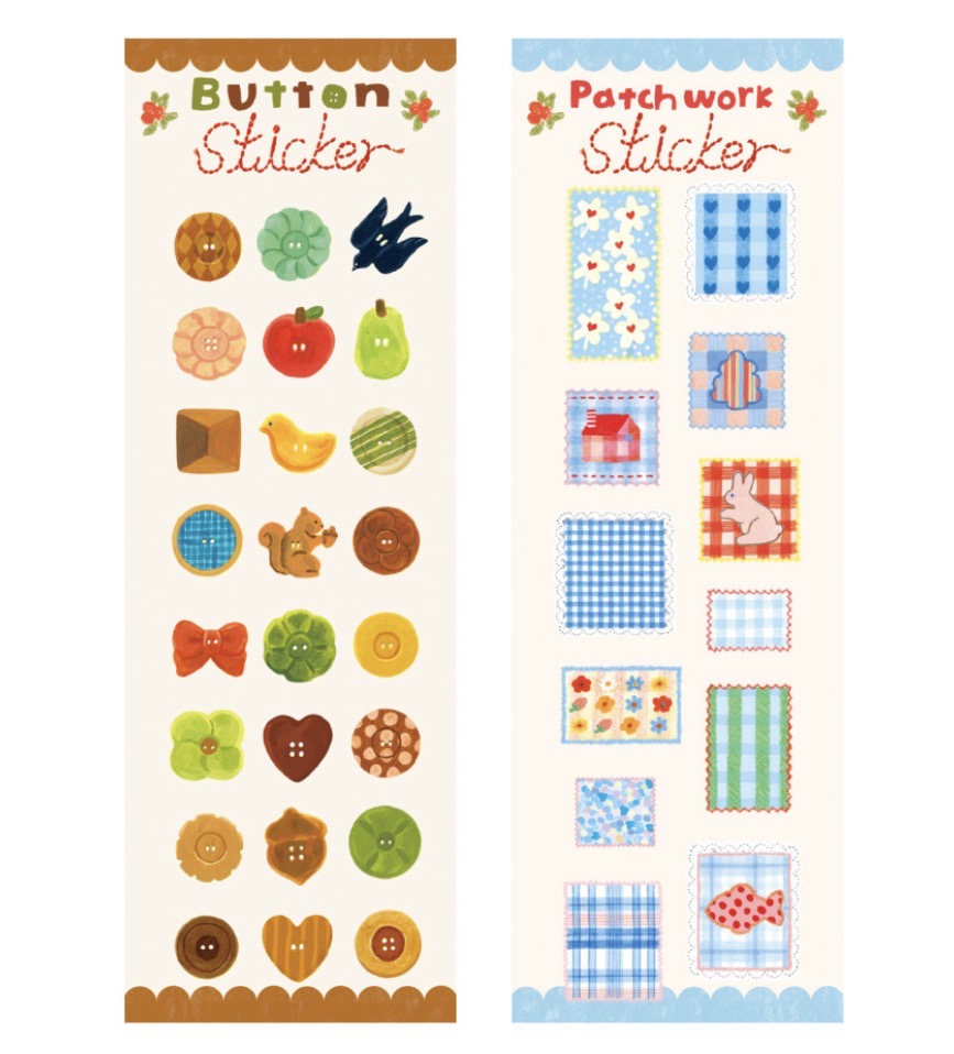 韓國Osoli Studio 彩色編織日記貼紙: Patch work (預購貨品,下單後14天出貨)