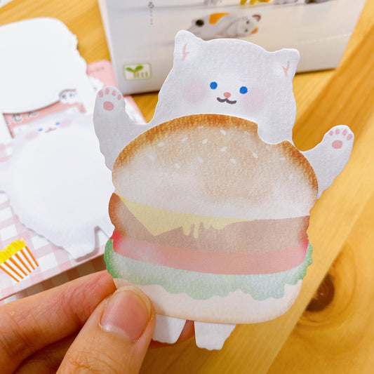 日本Hallmark 穿著Burger衣服的貓咪便利貼