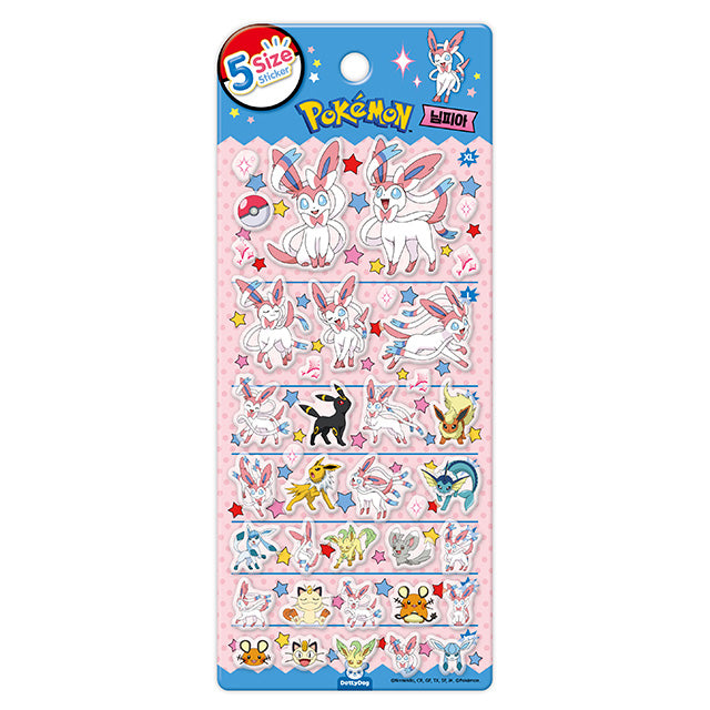 韓版Pokemon 寵物小精靈系列 5 Sizes 貼紙 - 伊貝族