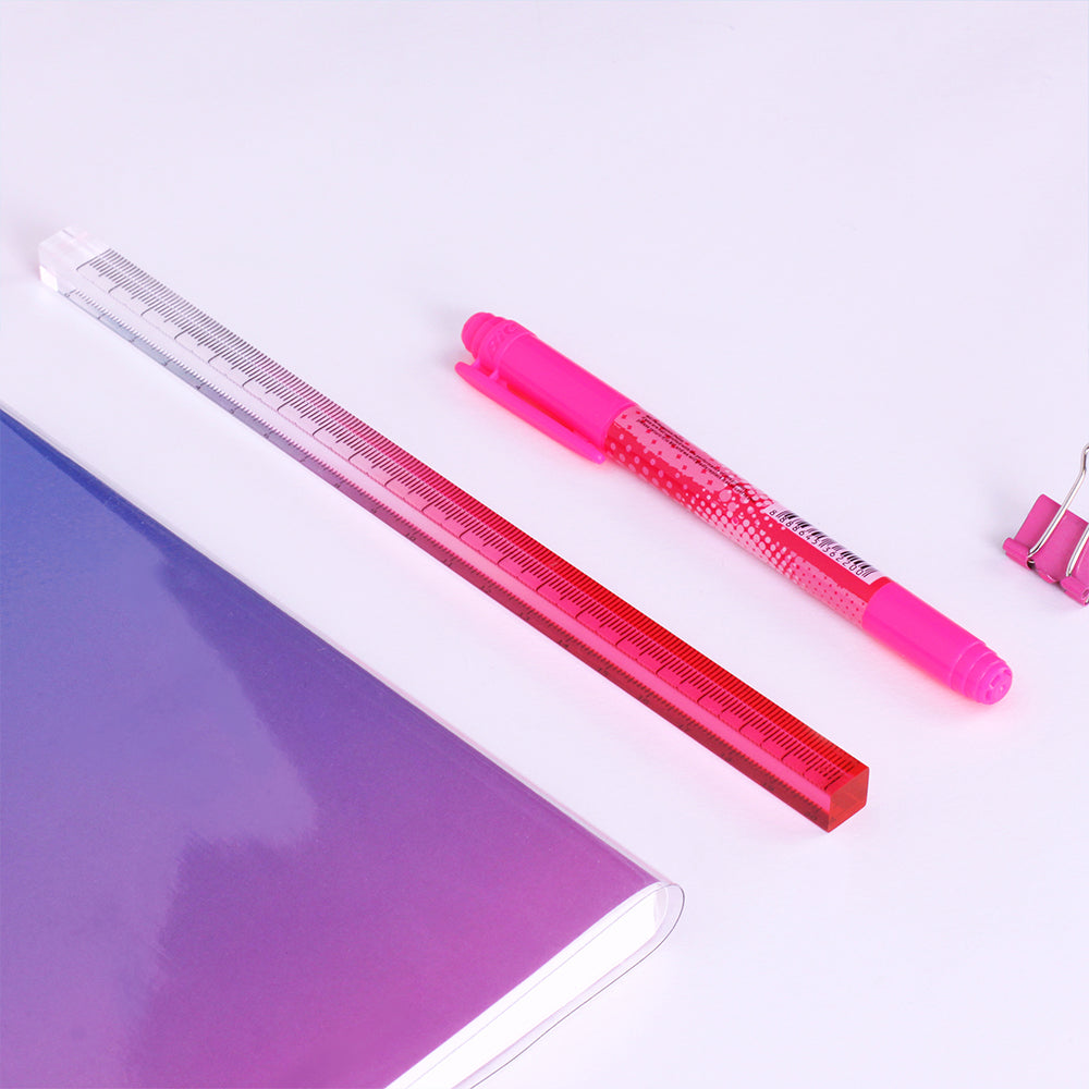 韓國Mood Office Tool 雙色透明長方立體間尺