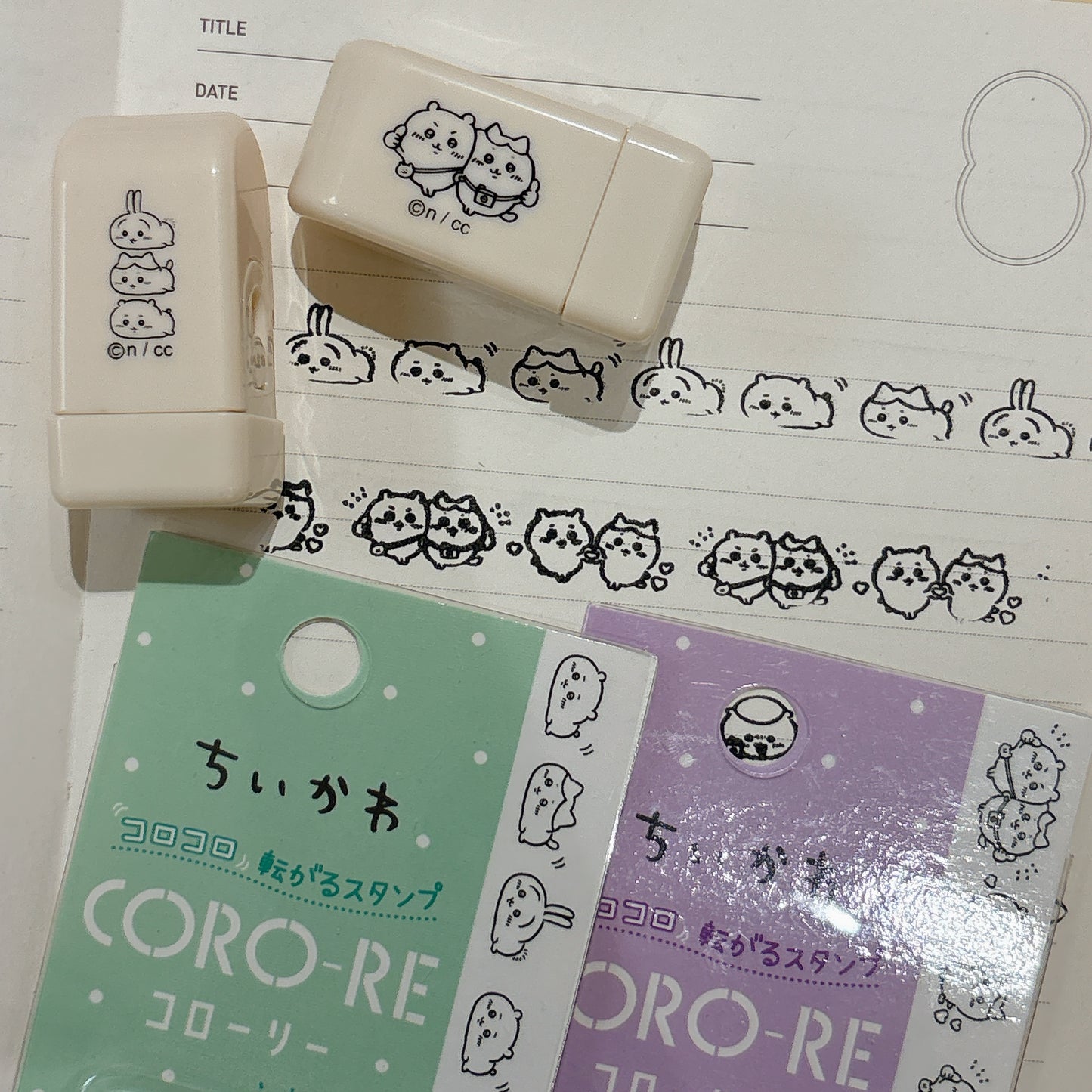 日本Chiikawa x Coro-re 滾輪式轆轆印章 - 團隊系列: 小八與Chiikawa