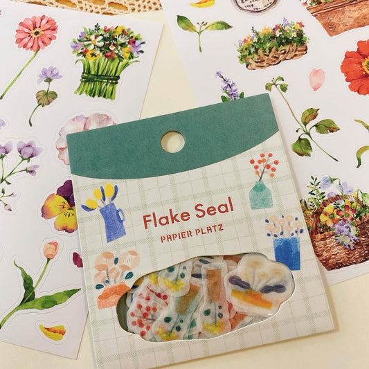 Papier Platz Flake Stickers 和紙貼紙包 - 春日花卉