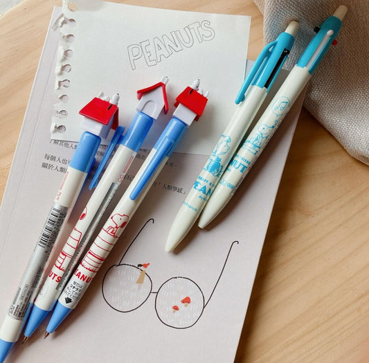 日本Snoopy Family 0.5 三色筆- （鉛芯筆加雙色原子筆）