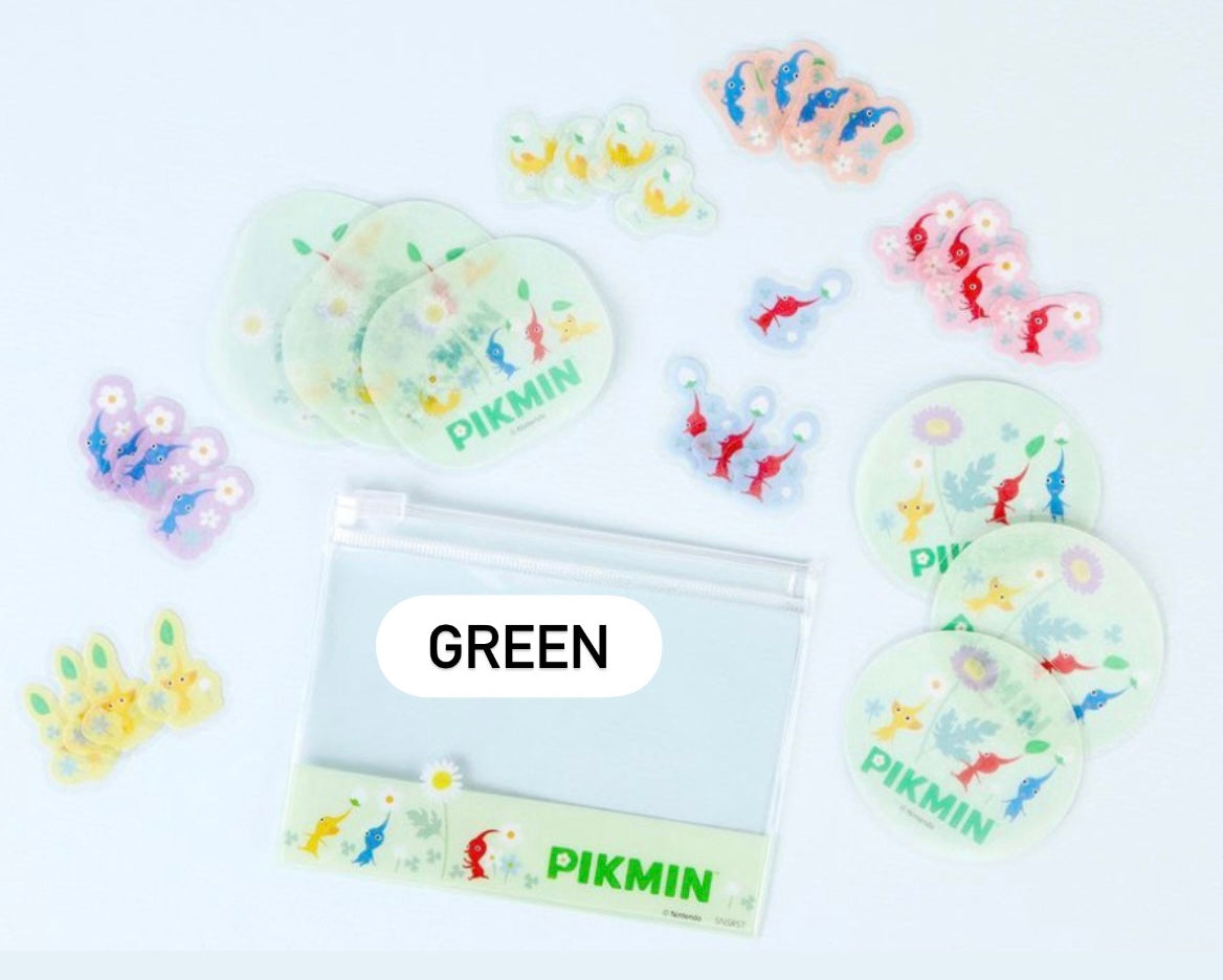 日本任天堂Pikmin 貼紙包連Zipper Bag - Green(預購貨品,即日截單🧡)