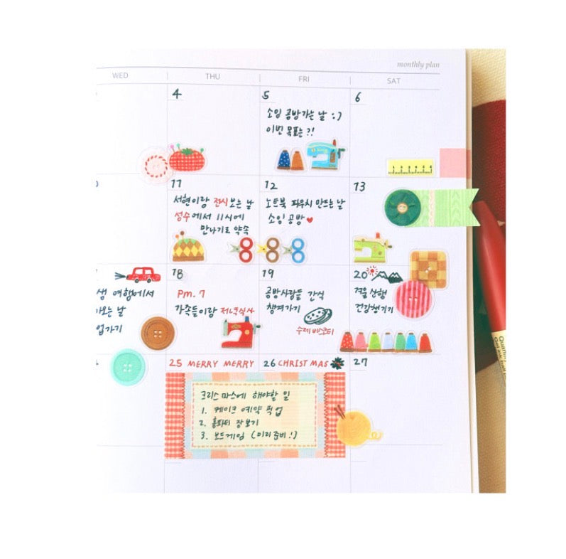 韓國Osoli Studio 彩色編織日記Sticky Roll Memo : 可書寫✍️ 一卷100 張 (預購貨品,下單後14天出貨)