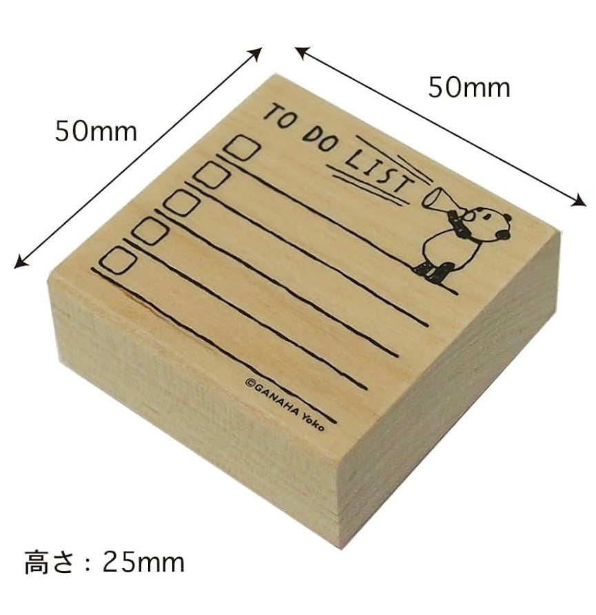 日本木製印章 - 熊貓 To do list