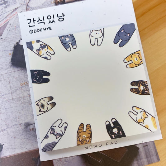 韓國插畫師Doehye Drawing 便條紙 (具黏貼力）- 貓貓萬歲