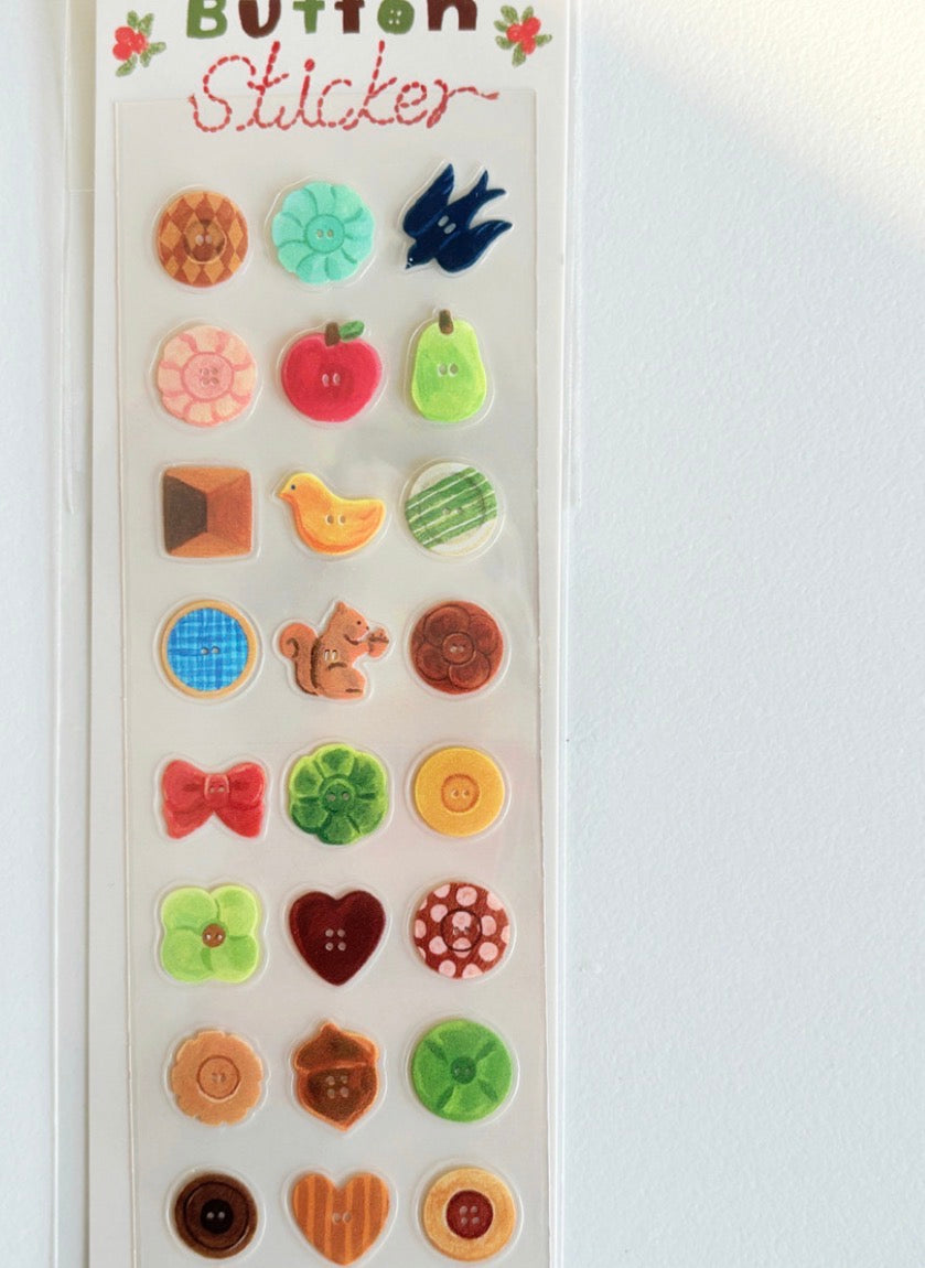 韓國Osoli Studio 彩色編織日記貼紙: Buttons (預購貨品,下單後14天出貨)