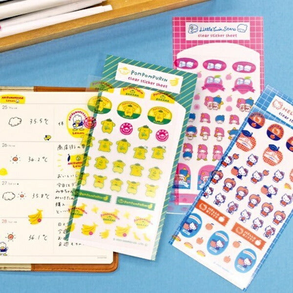 日本Sanrio 經典系列透明貼紙 - 水果布甸狗