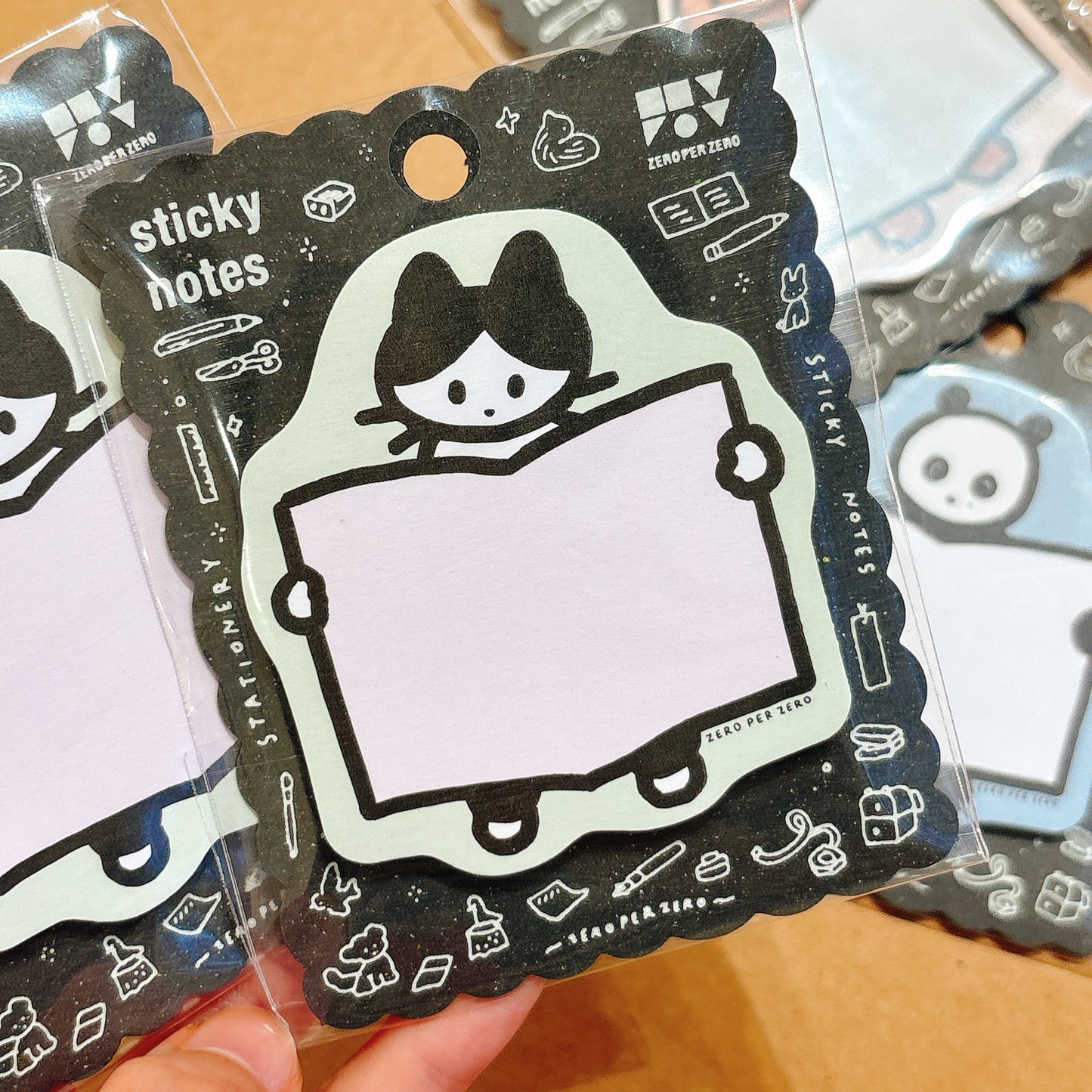 一齊打開本簿造型便利貼 - 黑白貓貓