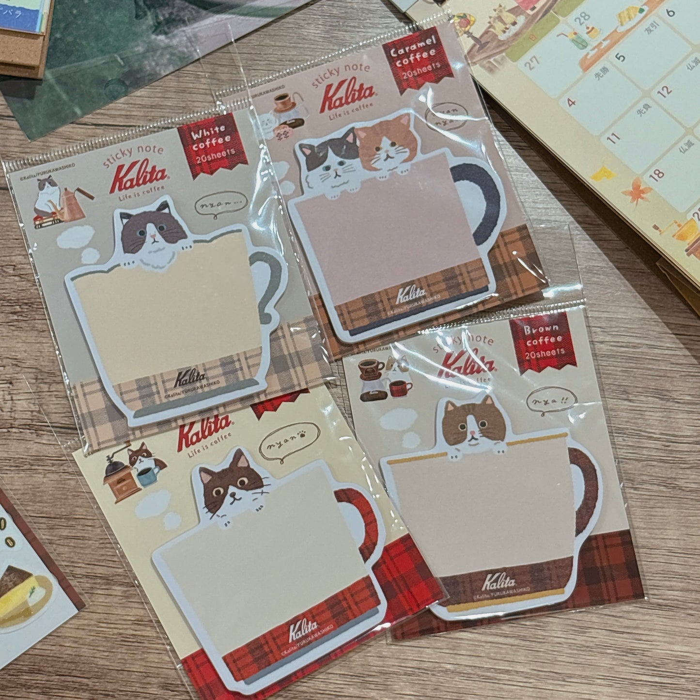 日本Kalita 貓咪咖啡館系列便條貼 - 一共4 款