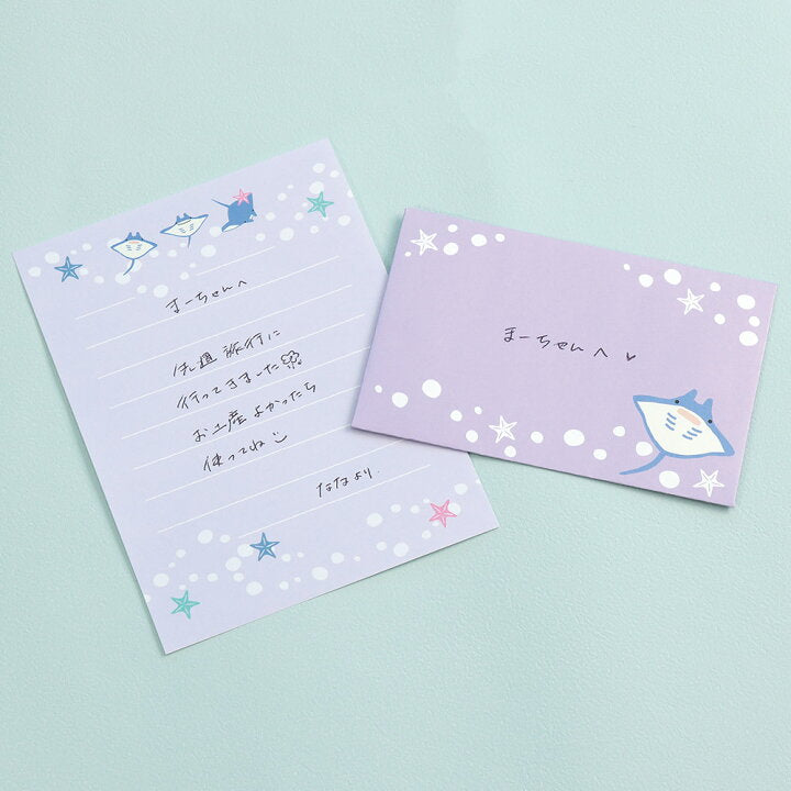 日本 Trio Animal 迷你信紙 Letter Set - 魔鬼魚