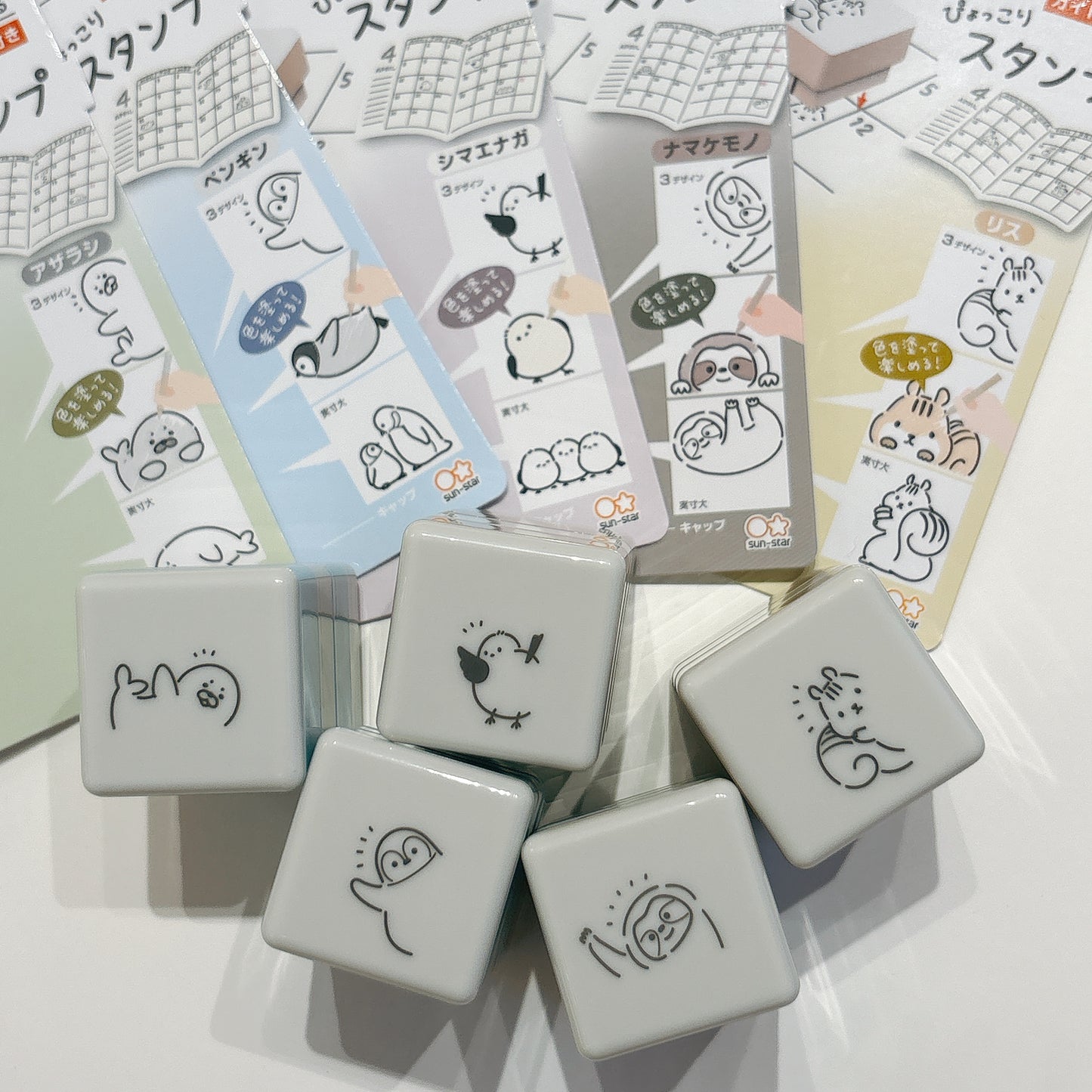 日本層層疊Corner☆Stamp 自帶墨印章第二彈 - 小松鼠🐿️