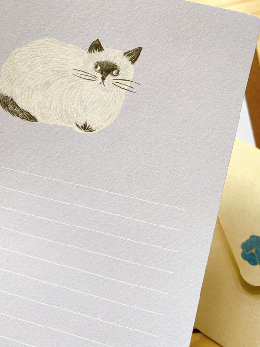 日本Miyuki Matsuo 信紙套裝 - 小白貓🐱