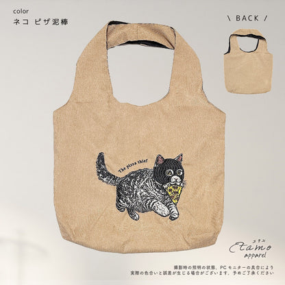 日本J. Studio 刺繡燈芯絨Totebag - Cat Thief (預購貨品)