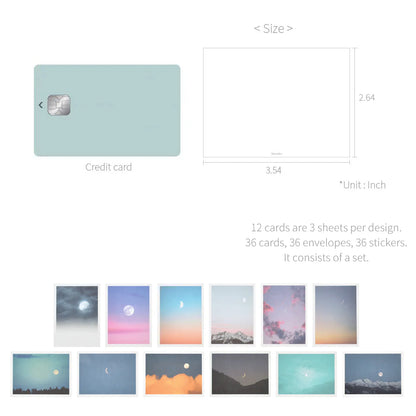 韓國Monolike 36 Days Mini Message Card Set (一套36 張）Moon Moments [預購貨品］