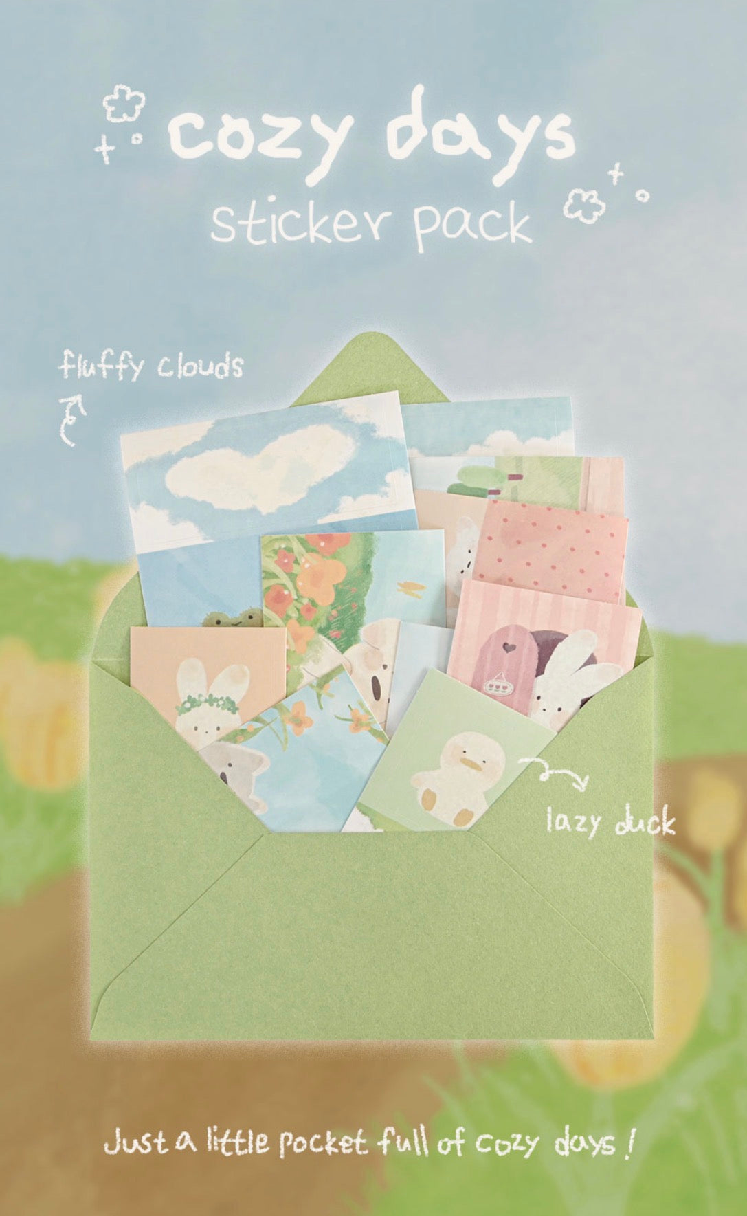 韓國Monolike 溫柔小動物拼貼素材包 Cozy Days Label Stickers Pack *可書寫* [預購貨品，下單後14天出貨]