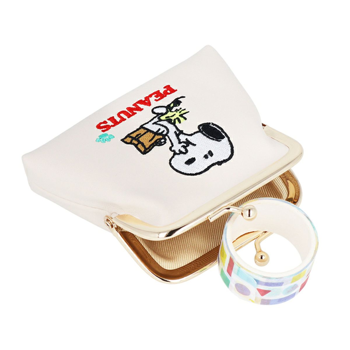 日本 Snoopy World 史努比刺繡口金包 [預購貨品］