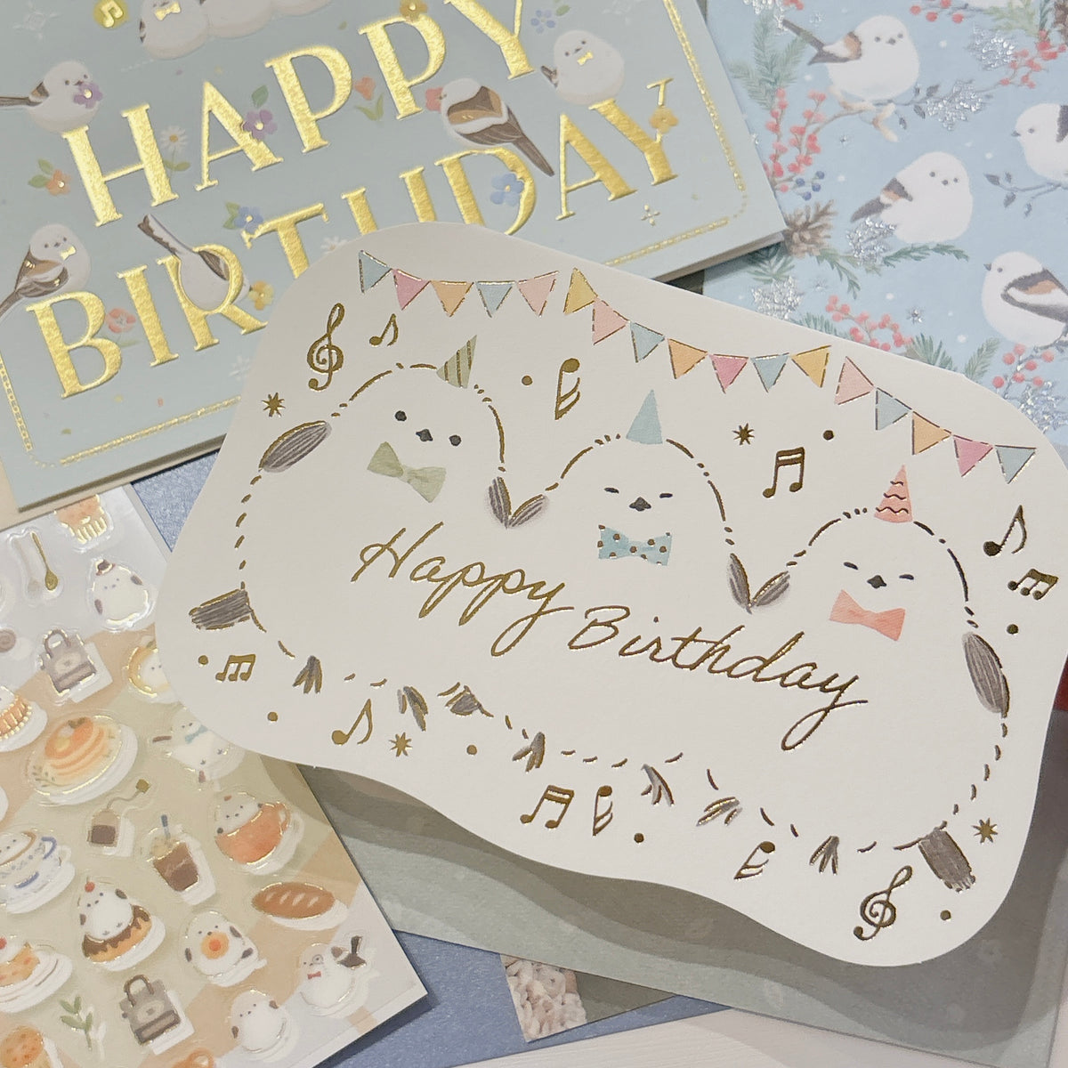 日本NB 可愛雪鳥合唱團 : Happy Birthday 生日卡