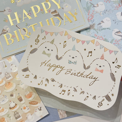 日本NB 可愛雪鳥合唱團 : Happy Birthday 生日卡