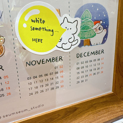 韓國插畫師썸캣츠 Sticky Memo - 吹泡泡貓咪