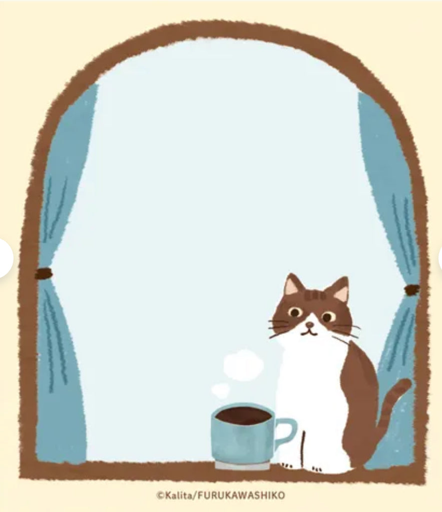 日本Kalita 貓咪的咖啡館系列便條磚100 頁 - Black Coffee