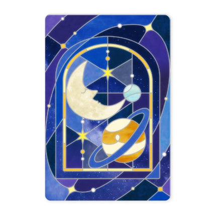 日本Ryuryu銀箔加工透明書簽卡片系列 - 月亮與木星 [ Pre-order]