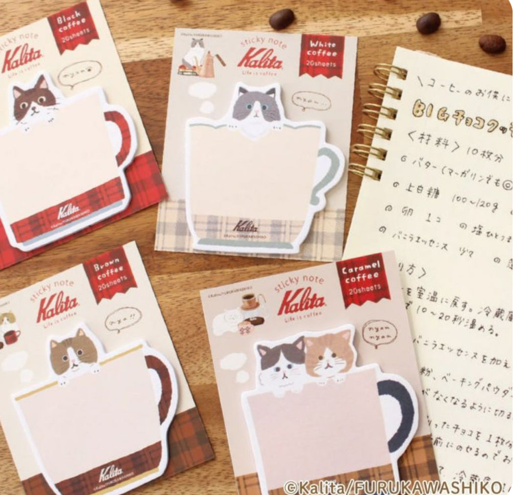 日本Kalita 貓咪咖啡館系列便條貼 - 一共4 款