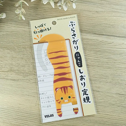 日本 Velos 懸掛黃貓書籤尺- 不會騷擾你閱讀的黃貓 (刻度10cm)