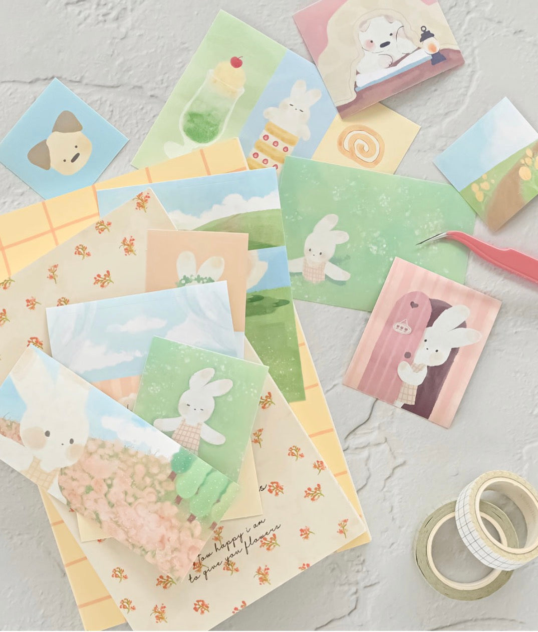 韓國Monolike 溫柔小動物拼貼素材包 Cozy Days Label Stickers Pack *可書寫* [預購貨品，下單後14天出貨]