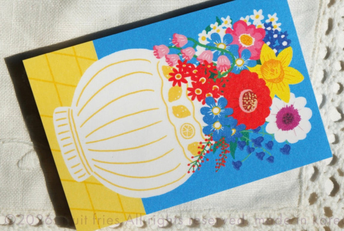 韓國Fruit Delights 系列小小田園便條簿100 張 - 插花的假日［預購貨品］