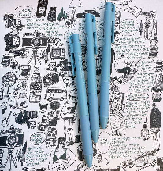 韓國DongA 0.5 mm 藍色Hybrid Ink 原子筆