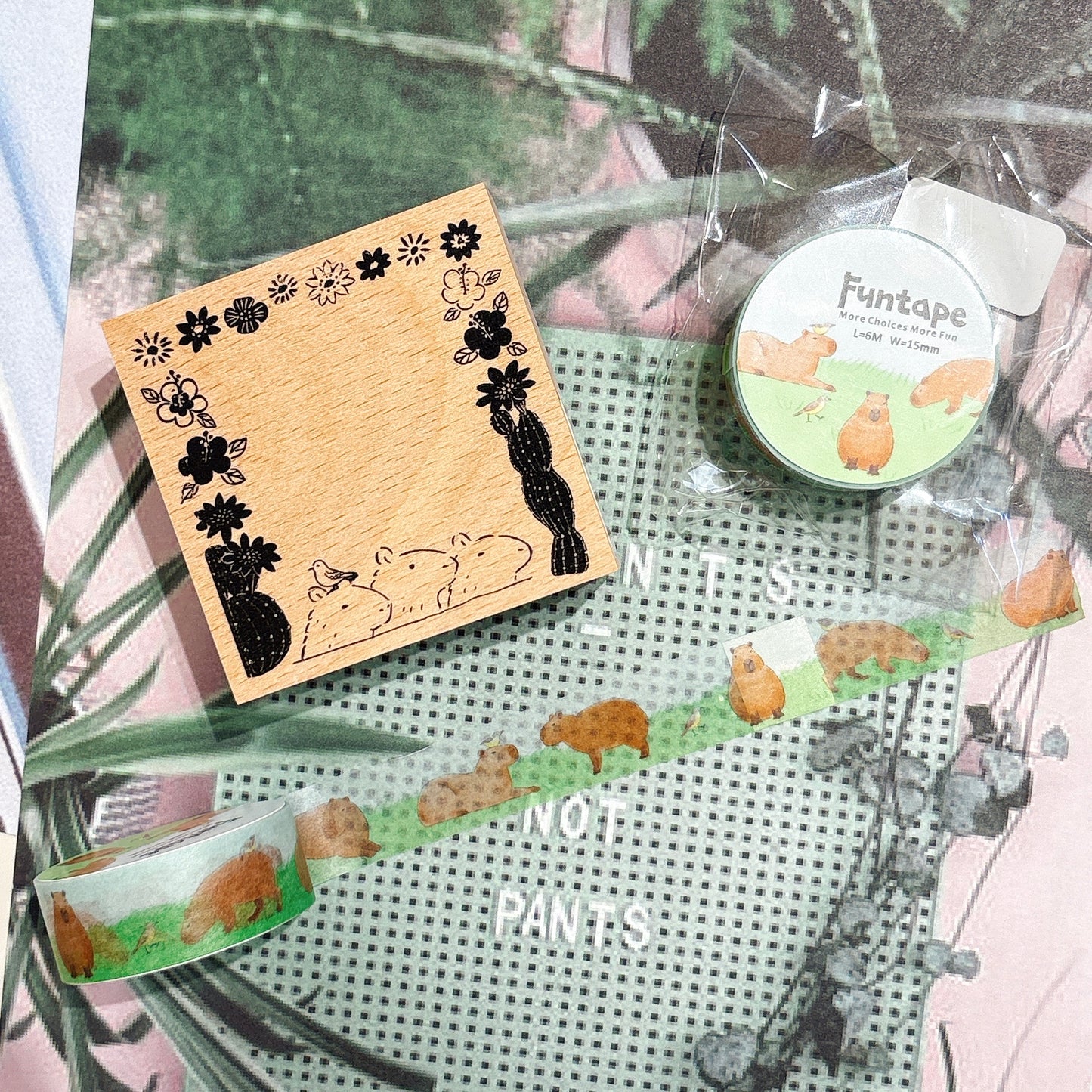 日本 I love Stamp 木製框框印章 - 人氣王👑水豚君