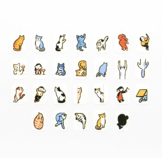 日本bande可書寫和紙貼紙 - 很多的貓咪們