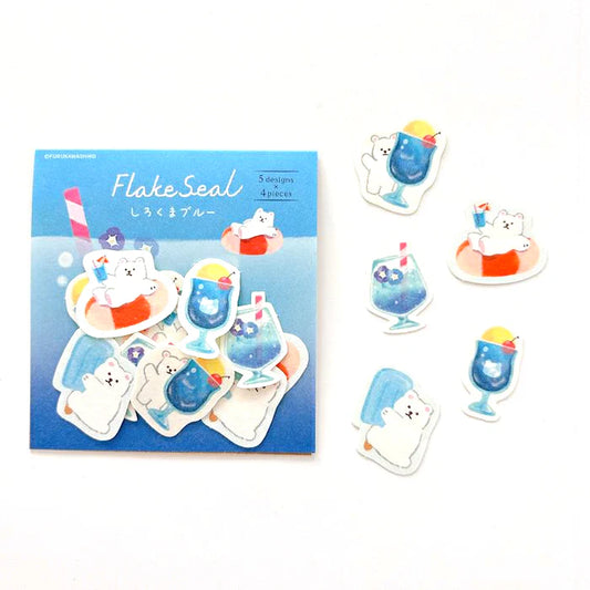 古川紙工夏日炎炎系列貼紙包 - 北極熊夏日Soda