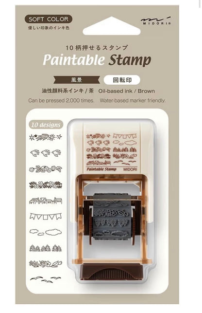 《已有墨水，無需印台》日本Designphil Paintable Stamp : 風景款 ［預購貨品］