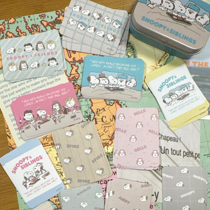 日本 Snoopy & Family 小鐵盒貼紙Set- 內有：36張貼紙